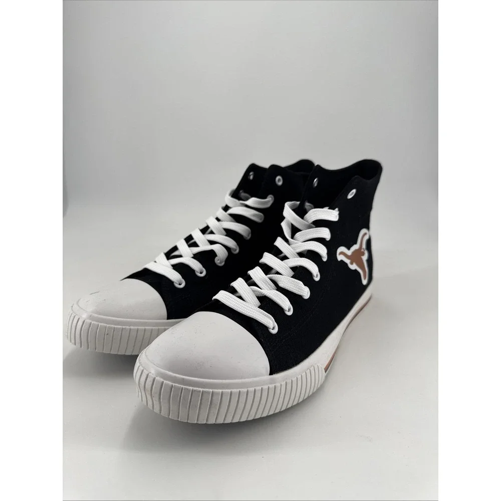 FOCO NCAA Texas Longhorns Black High Top Canvas Shoes Sneakers Men's Size 11